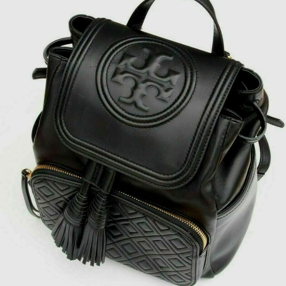 New Tory Burch Fleming black leather Backpack - Picture 3 of 4